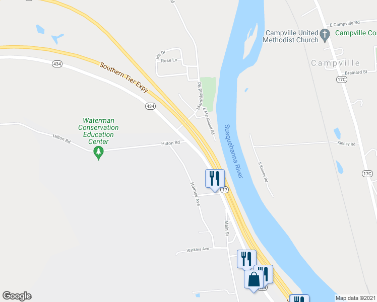 map of restaurants, bars, coffee shops, grocery stores, and more near 5880-5924 New York 434 in Apalachin