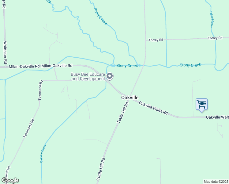 map of restaurants, bars, coffee shops, grocery stores, and more near 8595 Milan-Oakville Road in Milan