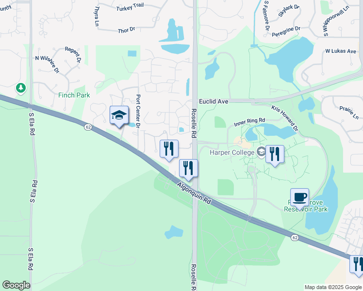 map of restaurants, bars, coffee shops, grocery stores, and more near 1644 West Colonial Parkway in Inverness