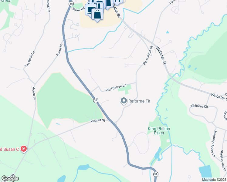 map of restaurants, bars, coffee shops, grocery stores, and more near 60 Whiffletree Lane in Marshfield