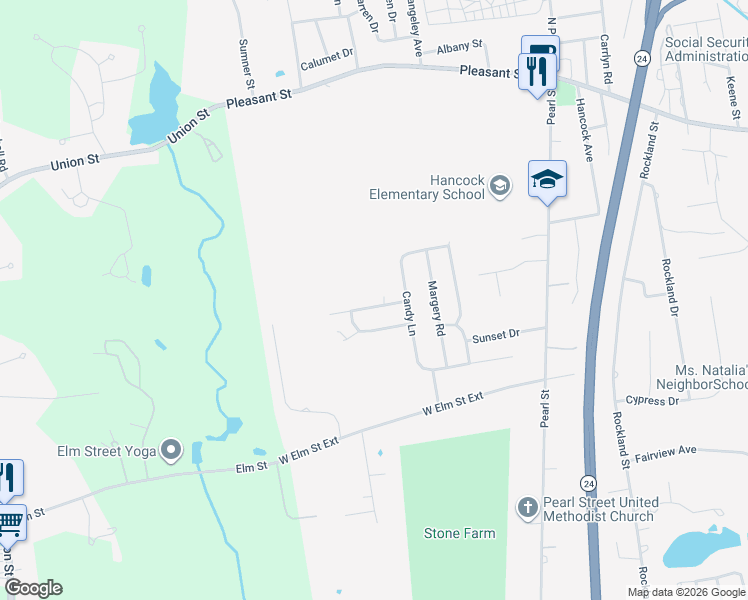 map of restaurants, bars, coffee shops, grocery stores, and more near 15 Santee Road in Brockton