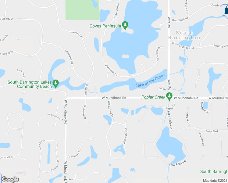 map of restaurants, bars, coffee shops, grocery stores, and more near 26 West Mundhank Road in South Barrington