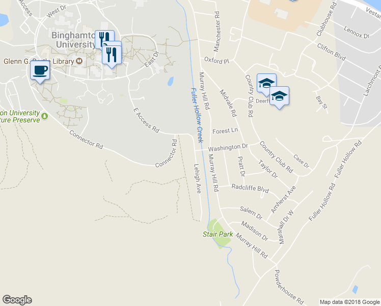 map of restaurants, bars, coffee shops, grocery stores, and more near 808 Lehigh Avenue in Vestal