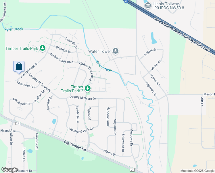 map of restaurants, bars, coffee shops, grocery stores, and more near 382 Evergreen Circle in Gilberts