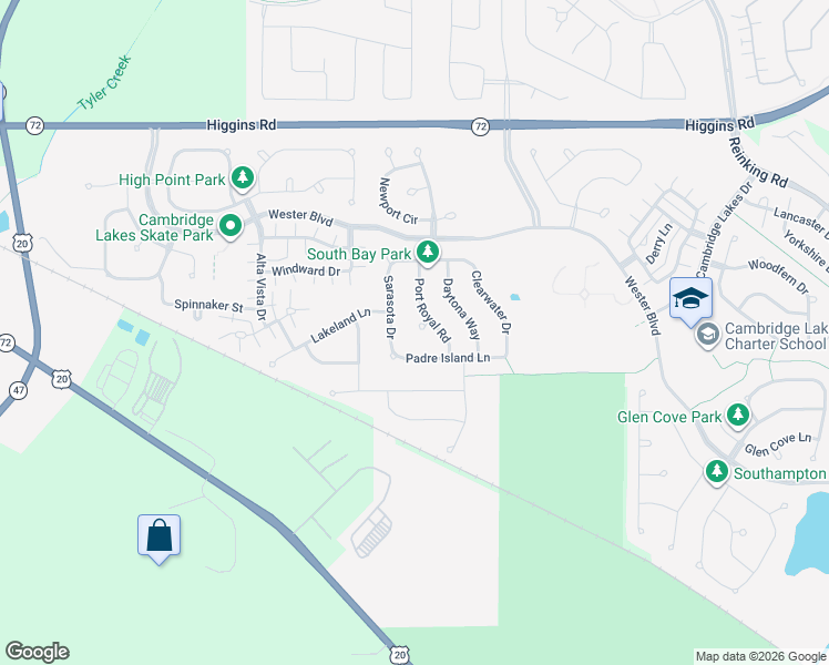 map of restaurants, bars, coffee shops, grocery stores, and more near 1061 Sarasota Drive in Pingree Grove