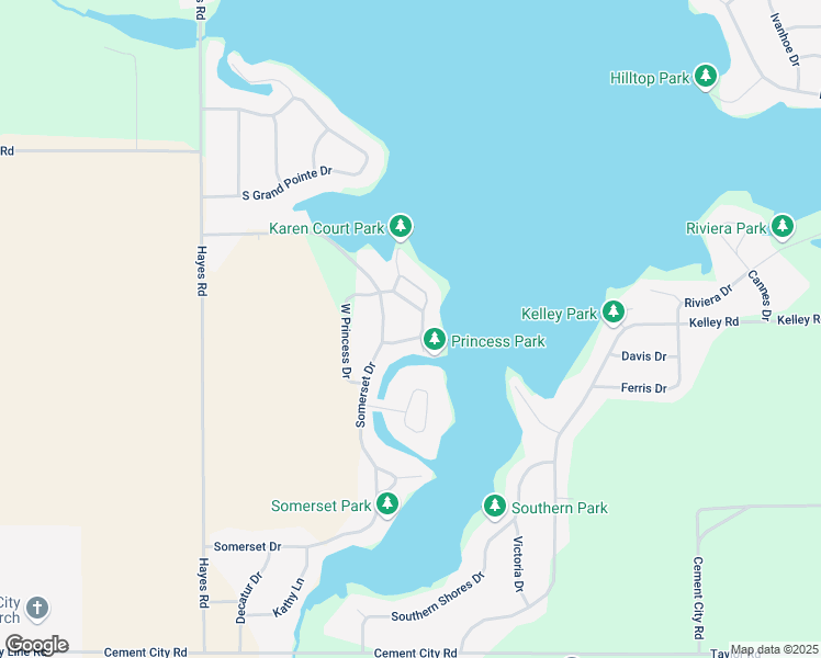 map of restaurants, bars, coffee shops, grocery stores, and more near 151 East Princess Drive in Brooklyn