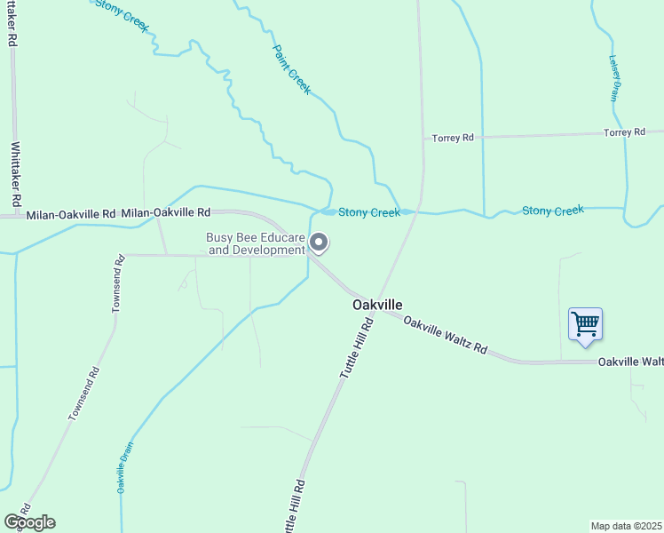 map of restaurants, bars, coffee shops, grocery stores, and more near 8595 Milan-Oakville Road in Milan