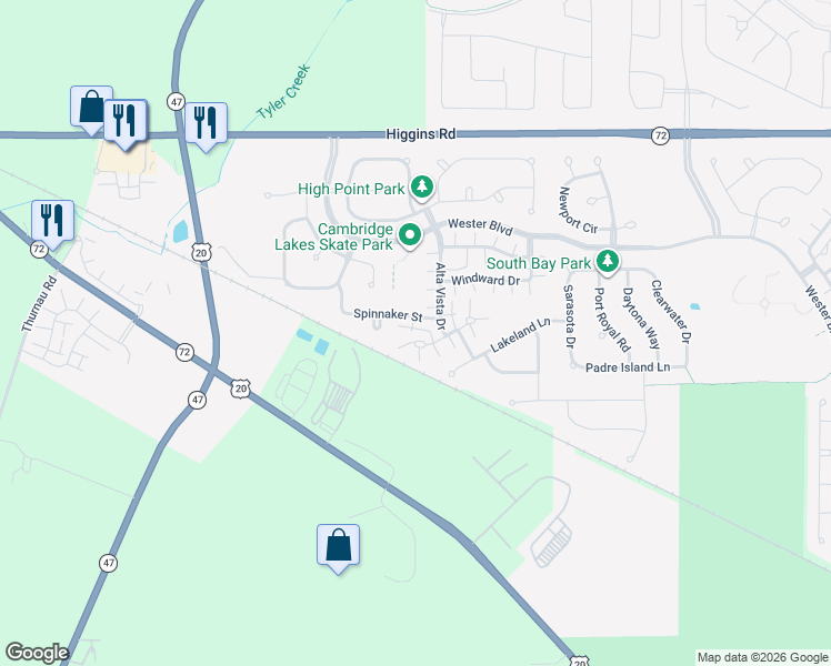 map of restaurants, bars, coffee shops, grocery stores, and more near 1761 Ruby Drive in Pingree Grove