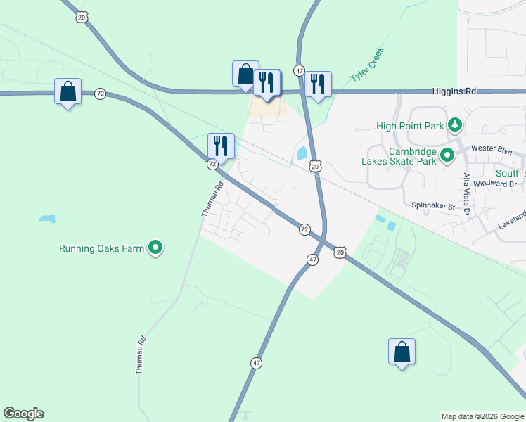 map of restaurants, bars, coffee shops, grocery stores, and more near 2340 Alison Avenue in Pingree Grove