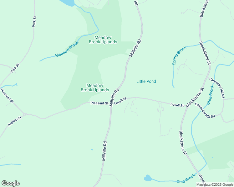 map of restaurants, bars, coffee shops, grocery stores, and more near 114 Millville Road in Mendon