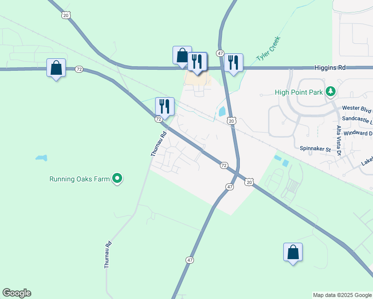 map of restaurants, bars, coffee shops, grocery stores, and more near 2388 Alison Avenue in Pingree Grove