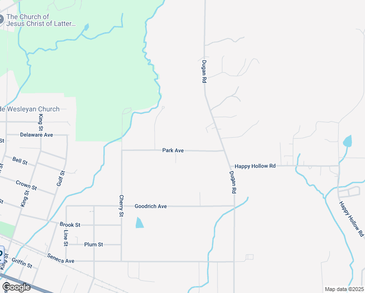 map of restaurants, bars, coffee shops, grocery stores, and more near 1636 Park Avenue in Olean