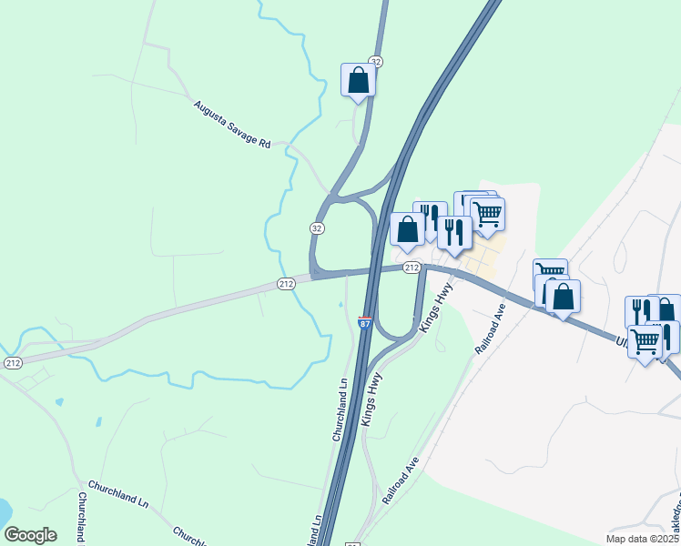 map of restaurants, bars, coffee shops, grocery stores, and more near New York 32 in Saugerties