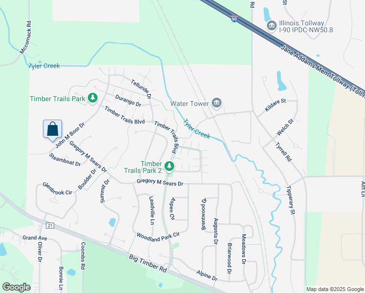 map of restaurants, bars, coffee shops, grocery stores, and more near 244 Evergreen Circle in Gilberts