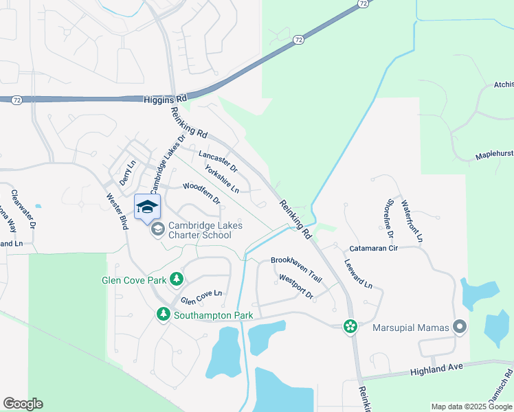 map of restaurants, bars, coffee shops, grocery stores, and more near 466 Lancaster Drive in Pingree Grove