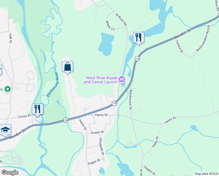 map of restaurants, bars, coffee shops, grocery stores, and more near 27 Pouts Lane in Uxbridge