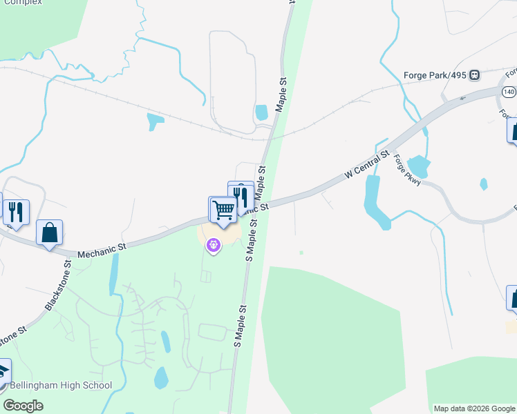 map of restaurants, bars, coffee shops, grocery stores, and more near 223 Mechanic Street in Bellingham