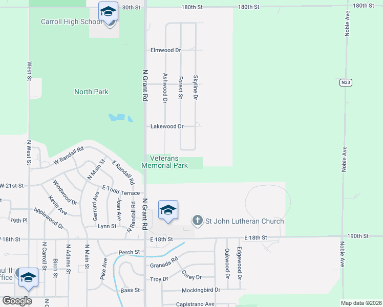 map of restaurants, bars, coffee shops, grocery stores, and more near 709 22nd Street in Carroll