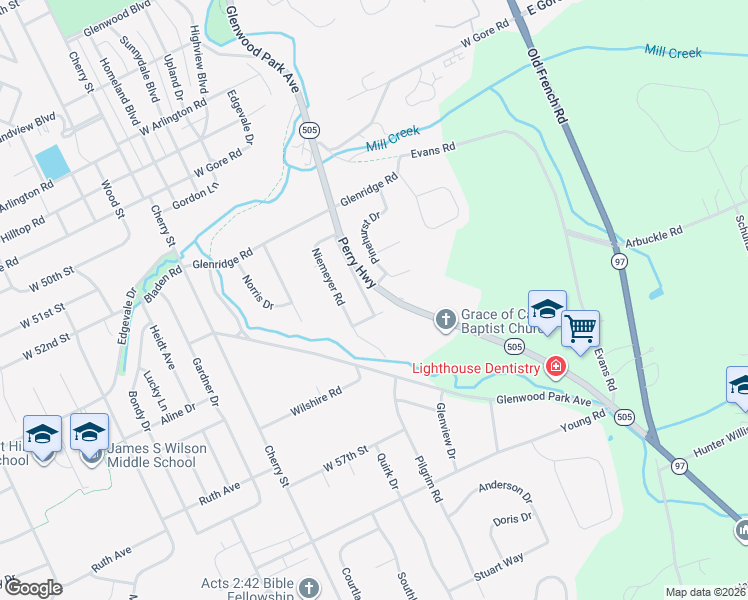 map of restaurants, bars, coffee shops, grocery stores, and more near 5437 Cray Rd in Erie