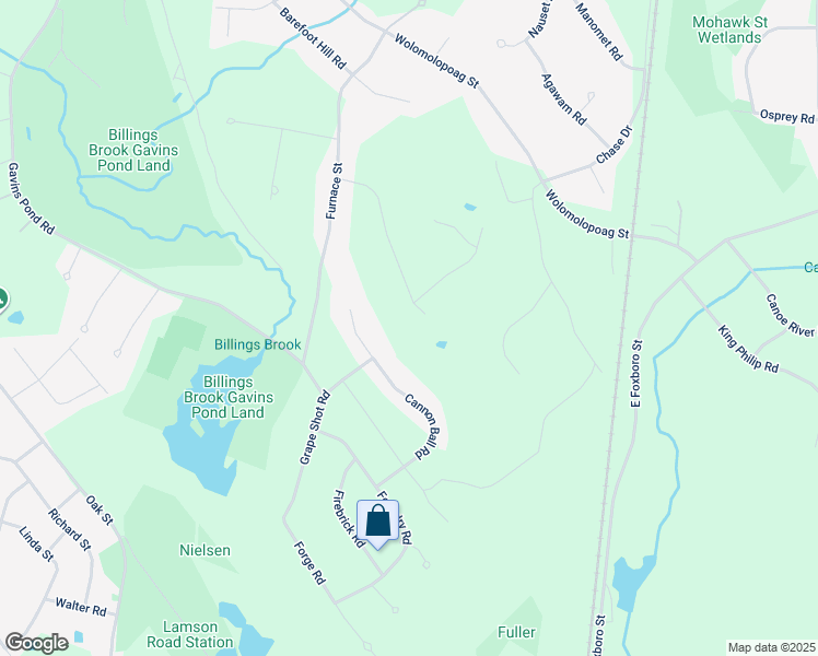 map of restaurants, bars, coffee shops, grocery stores, and more near 27 Aztec Way in Sharon