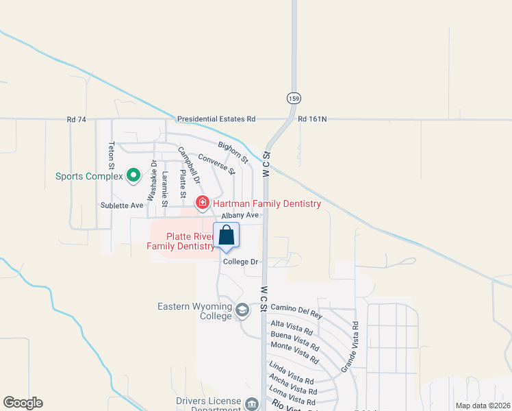 map of restaurants, bars, coffee shops, grocery stores, and more near West C Street in Torrington