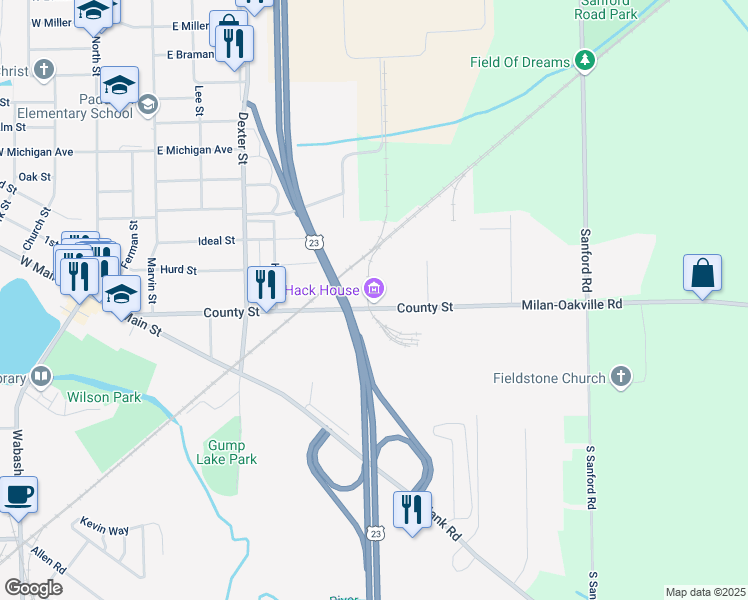 map of restaurants, bars, coffee shops, grocery stores, and more near 775 County Street in Milan