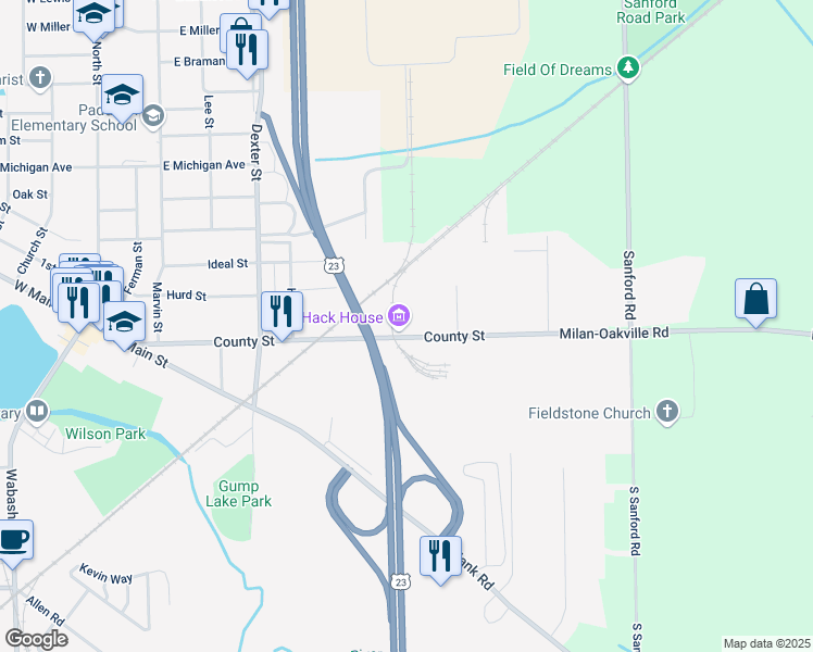 map of restaurants, bars, coffee shops, grocery stores, and more near 775 County Street in Milan