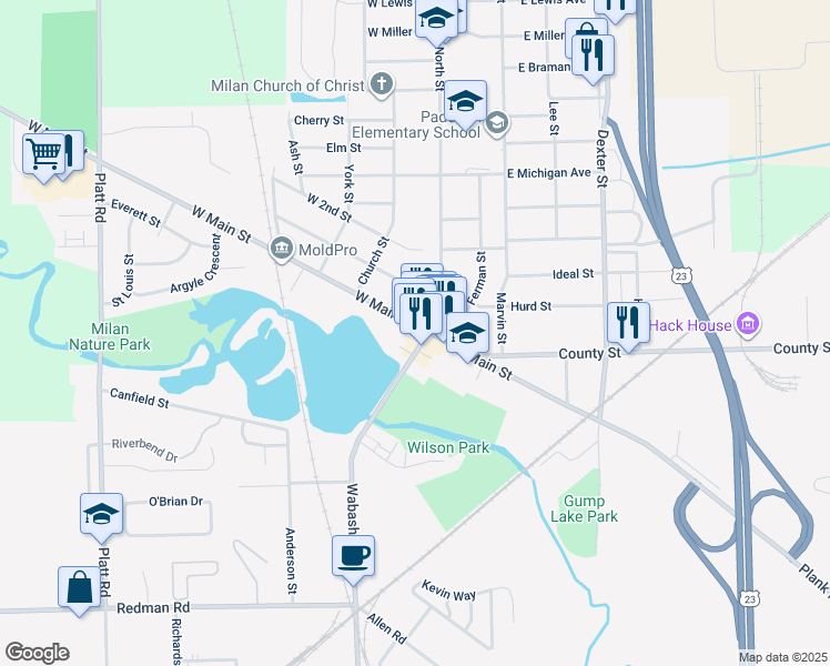 map of restaurants, bars, coffee shops, grocery stores, and more near 21 1st Street in Milan