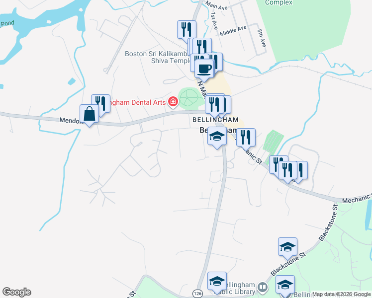 map of restaurants, bars, coffee shops, grocery stores, and more near 7 Edgehill Lane in Bellingham