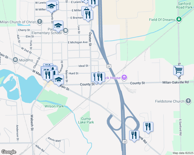 map of restaurants, bars, coffee shops, grocery stores, and more near 131 Hack Street in Milan
