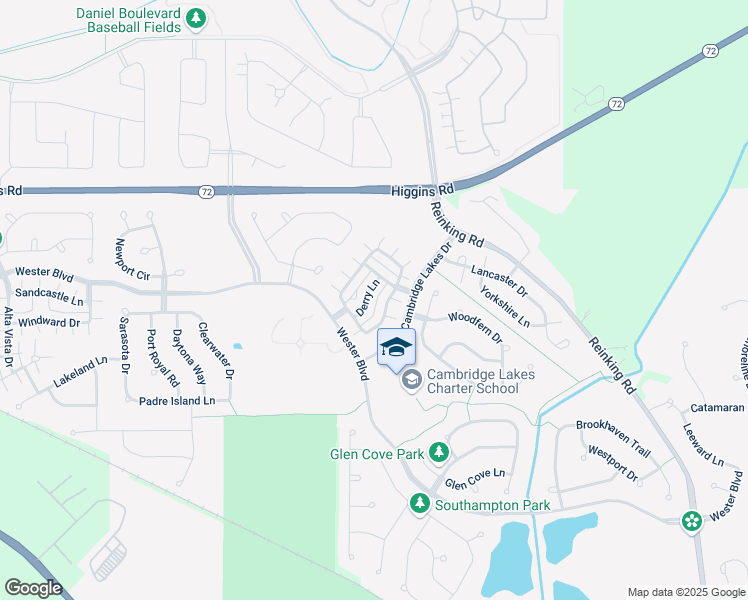 map of restaurants, bars, coffee shops, grocery stores, and more near 1261 Derry Lane in Pingree Grove