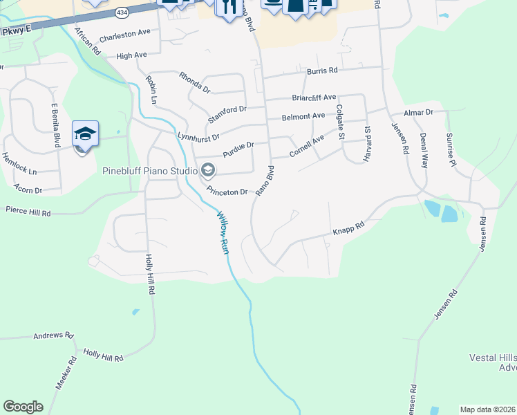 map of restaurants, bars, coffee shops, grocery stores, and more near 708 Rano Blvd in Vestal