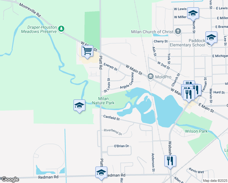 map of restaurants, bars, coffee shops, grocery stores, and more near 477 Argyle Crescent in Milan