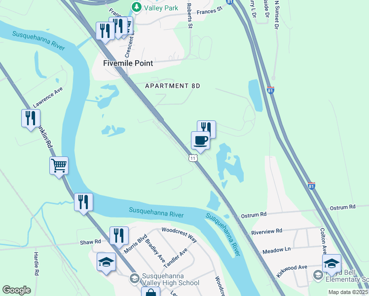 map of restaurants, bars, coffee shops, grocery stores, and more near 931 Kirkwood Avenue in Kirkwood