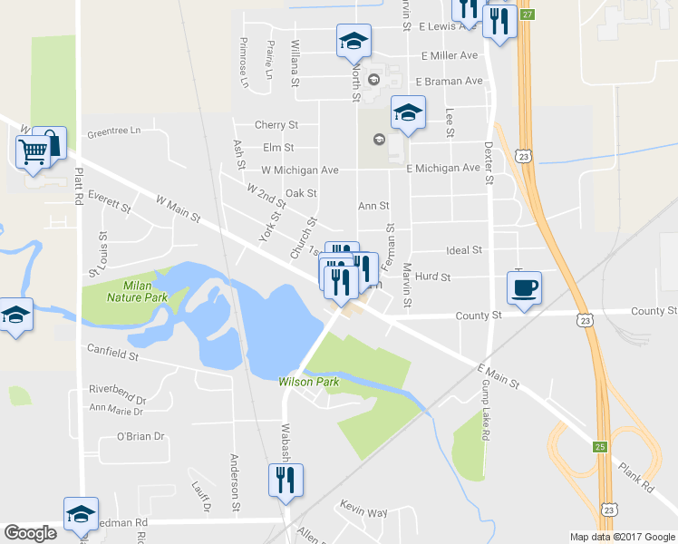 map of restaurants, bars, coffee shops, grocery stores, and more near 21 1st St in Milan
