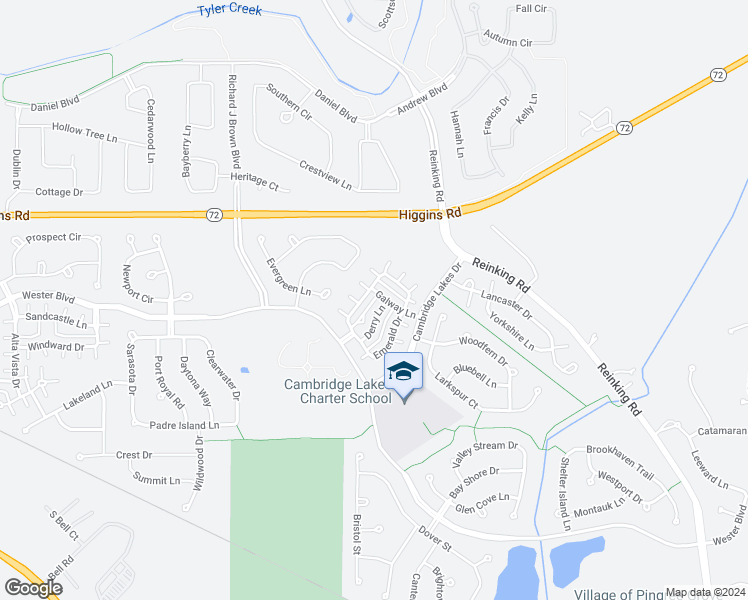 map of restaurants, bars, coffee shops, grocery stores, and more near 1306 Shamrock Lane in Pingree Grove