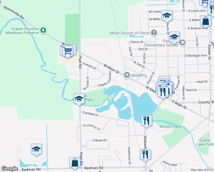 map of restaurants, bars, coffee shops, grocery stores, and more near 437 Argyle Crescent in Milan