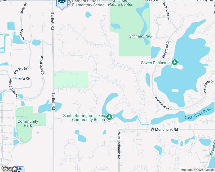map of restaurants, bars, coffee shops, grocery stores, and more near 23 Lexington Road in South Barrington