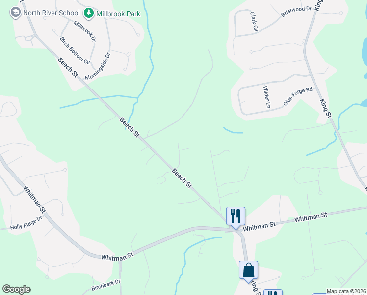 map of restaurants, bars, coffee shops, grocery stores, and more near 8 Hayford Trail in Hanson