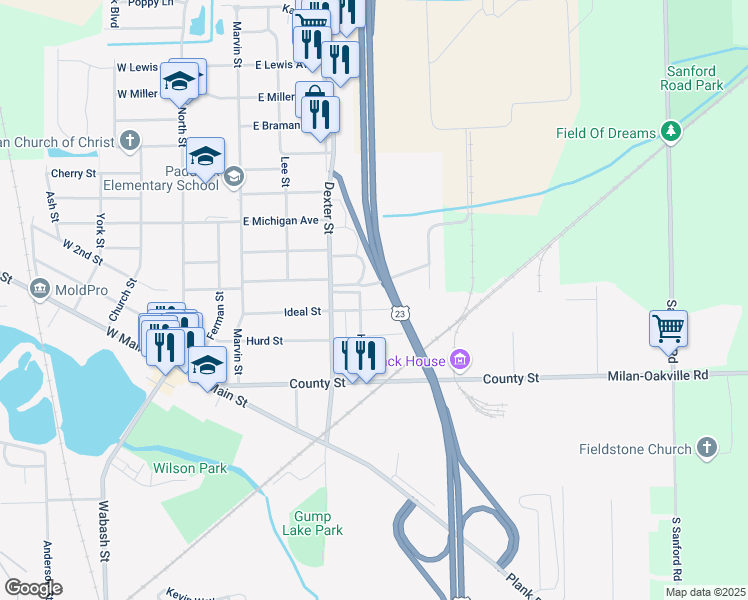 map of restaurants, bars, coffee shops, grocery stores, and more near 515 Ideal Street in Milan