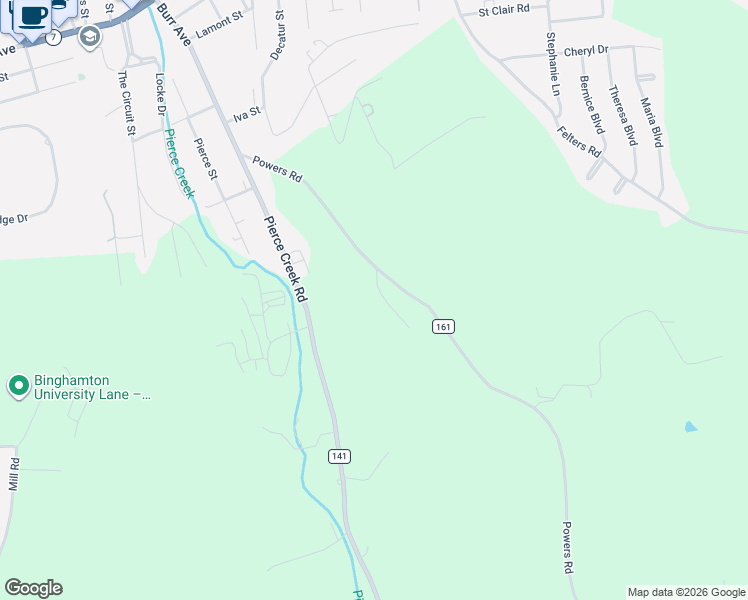 map of restaurants, bars, coffee shops, grocery stores, and more near 7 Lillian Dr in Binghamton