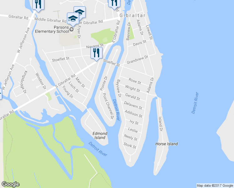 map of restaurants, bars, coffee shops, grocery stores, and more near 30450 Bayview Drive in Rockwood