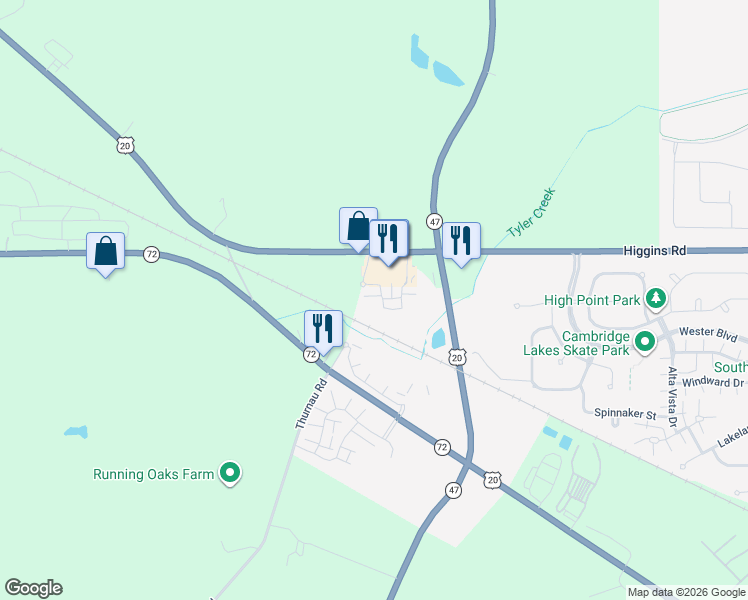 map of restaurants, bars, coffee shops, grocery stores, and more near 2421 Upland Road in Hampshire