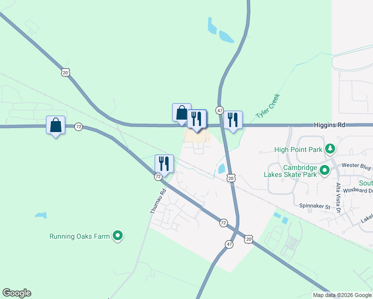 map of restaurants, bars, coffee shops, grocery stores, and more near 2421 Upland Road in Hampshire
