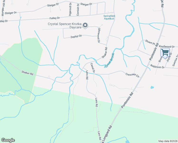 map of restaurants, bars, coffee shops, grocery stores, and more near 16 Laro Road in Westfield