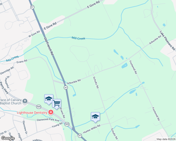 map of restaurants, bars, coffee shops, grocery stores, and more near 250 Arbuckle Rd in Erie