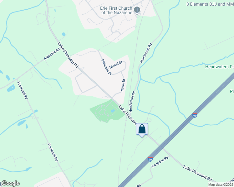 map of restaurants, bars, coffee shops, grocery stores, and more near 1205 Silver Drive in Erie