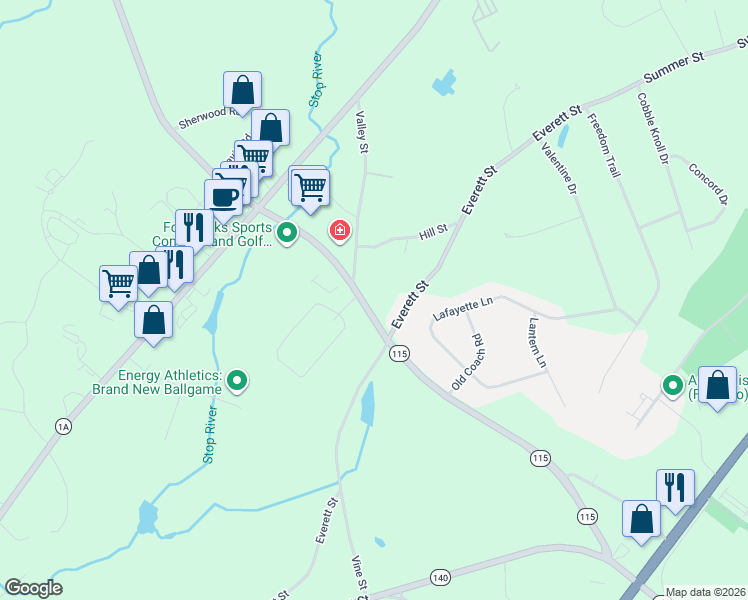 map of restaurants, bars, coffee shops, grocery stores, and more near 39 Pine Street in Norfolk
