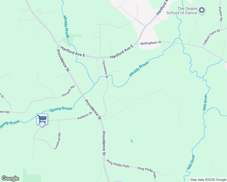 map of restaurants, bars, coffee shops, grocery stores, and more near 10 Cemetery Street in Mendon