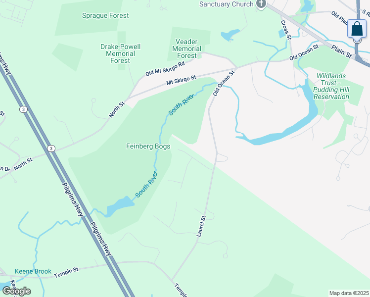 map of restaurants, bars, coffee shops, grocery stores, and more near 67 Tanglewood Trail in Duxbury